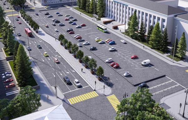 На обновлённом Комсомольском проспекте сократят количество парковок, но увеличат пешеходные зоны