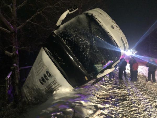 <div>В Пермском крае в аварии с пассажирским автобусом четыре человека получили травмы</div>