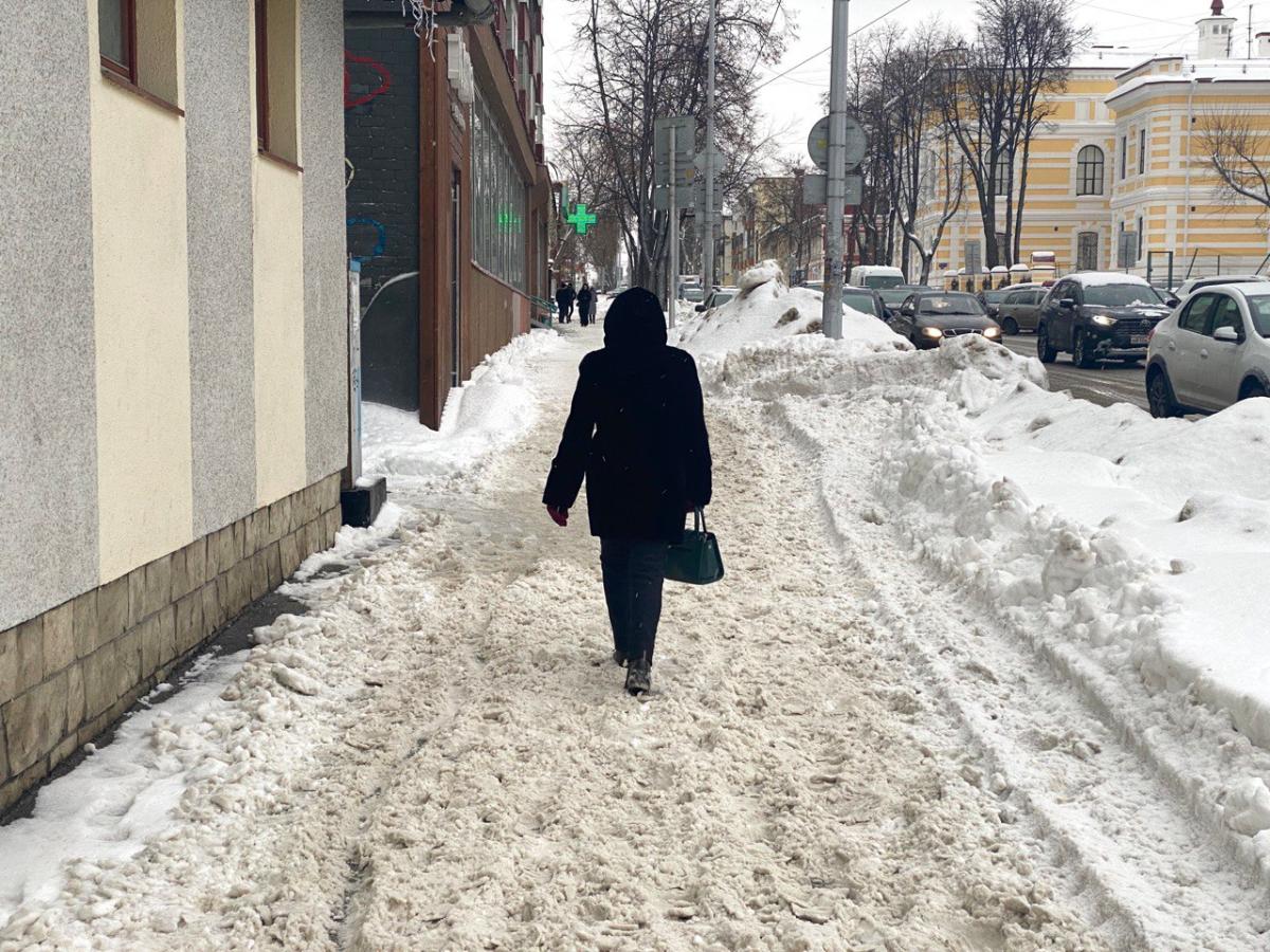 тротуары снег Пермь зима