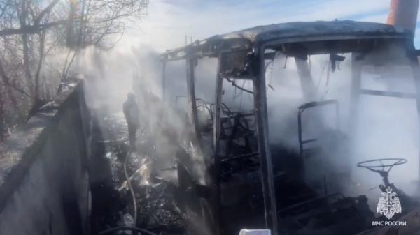 В Перми сгорел автобус