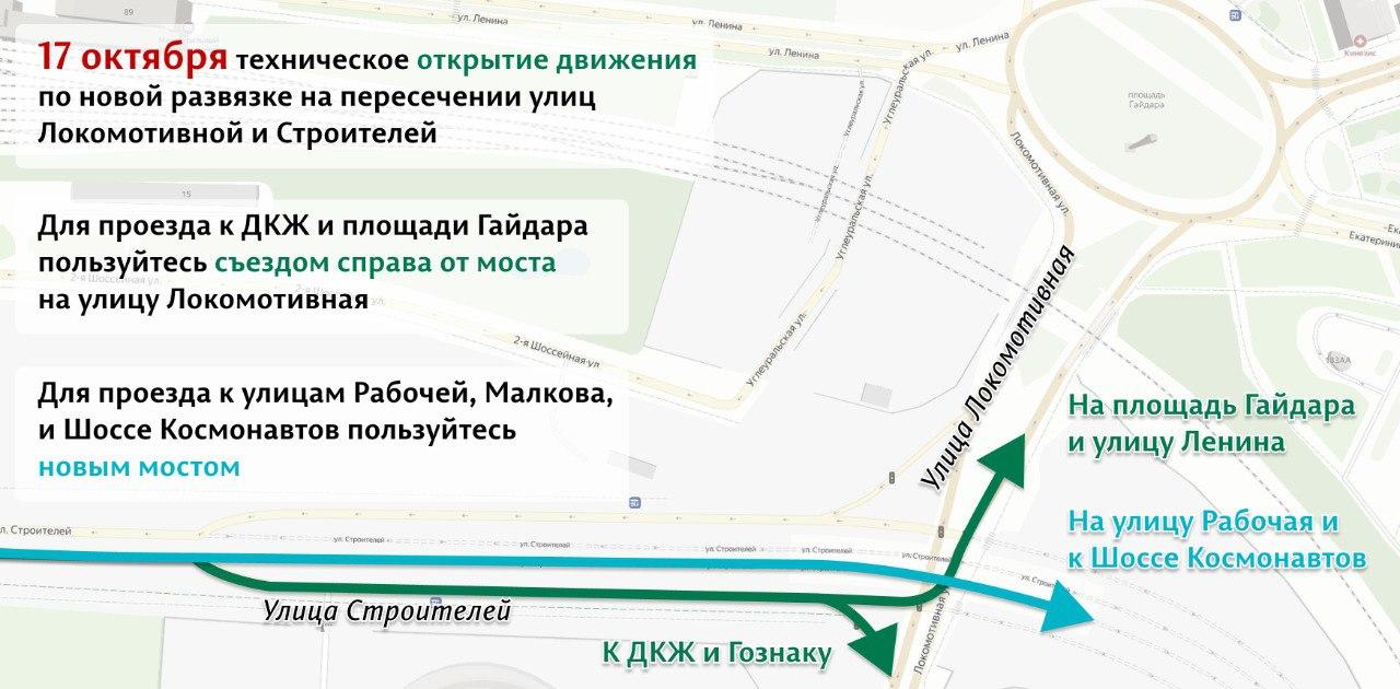 В Перми открыли движение по новой развязке на улице Строителей