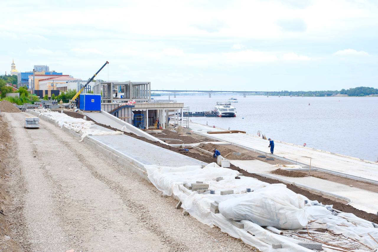 Новый участок набережной в Перми готов на 80%