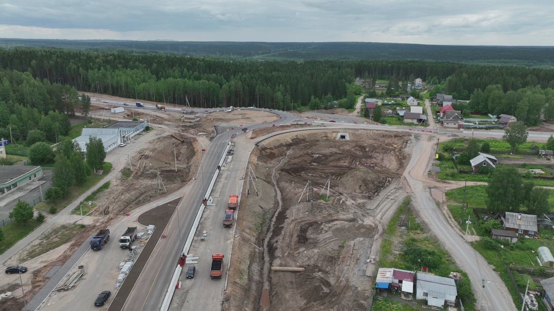 Транспортная развязка на въезде в Березники в Пермском крае готова на 80%