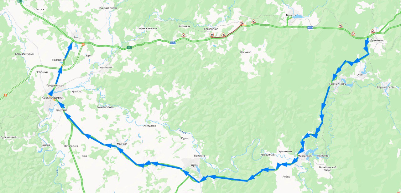 Автодорога Р-242 в направлении Перми полностью перекрыта