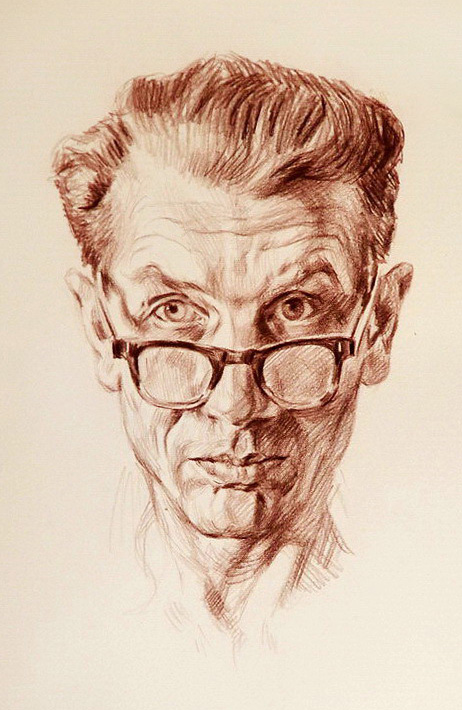 Николай Калабухов. Автопортрет в очках, 1970-е